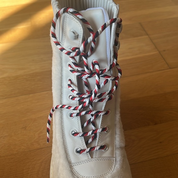 Dior Women's Ankle Boots. leather, lace-up, round toe, chunky, Off white,Size:39 - Picture 11 of 15